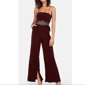 Express x Negin Mirsalehi Wide Leg Jumpsuit NWT Burgundy Size 12